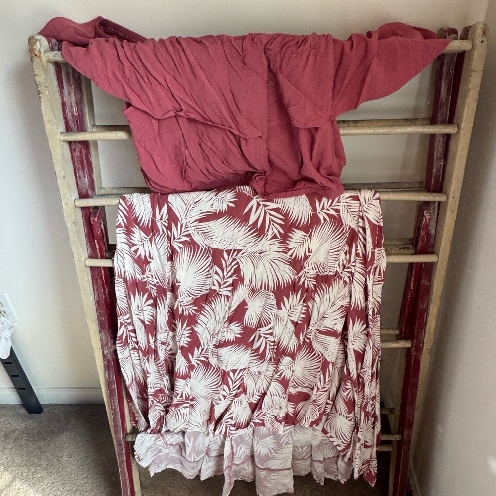 torrid Mauve Pink & White Palm Print Maxi Skirt